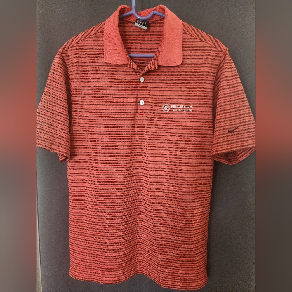 Nike Activewear, Men's Medium Nike Golf‎ Dri-Fit UV Polo Shirt Orange & Black